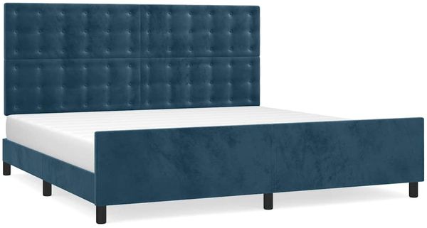 Doppelbett, Bettgestell Modernen ohne Matratze Dunkelblau 200x200 cm Samt d2085e