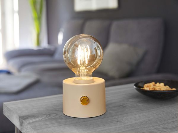 Northpoint LED Nachttischlampe Vintage Akku LED Tischlampe mit USB-C dimmbar
