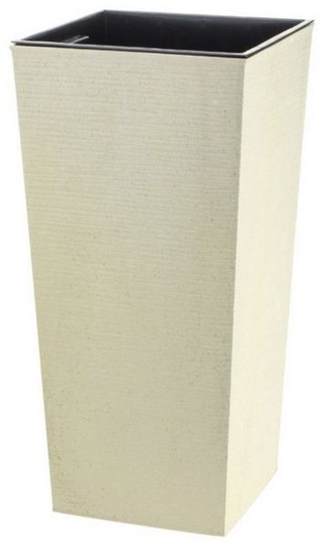 Engelland Pflanzkübel Blumentopf aus recyceltem Kunststoff & Holz (WPC), Rillenoptik (UV-beständig, wetterfest), Blumenkübel für Garten, Balkon, Terrasse, Innen- und Außenbereich