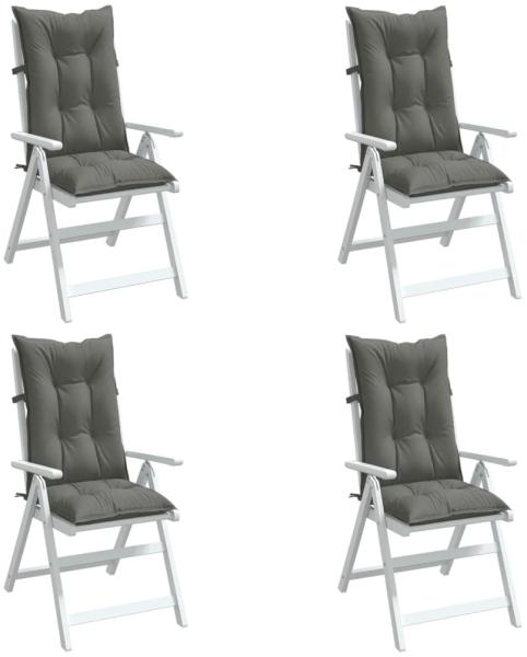 vidaXL Hochlehner-Auflagen 4 Stk. Melange Dunkelgrau 120x50x7 cm Stoff 4002350