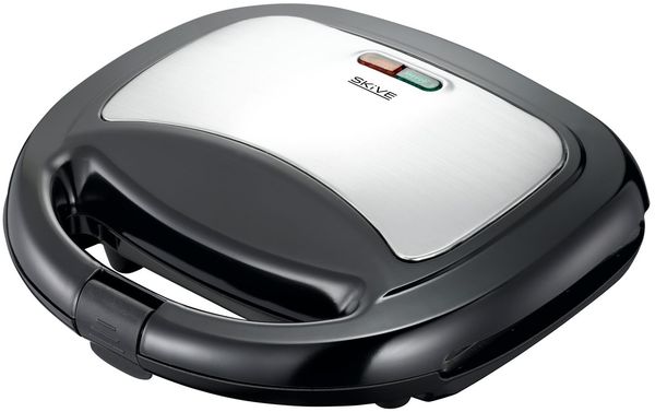 Sandwichtoaster Maker Schwarz Edelstahl Grill Antihaft Panini Waffeln