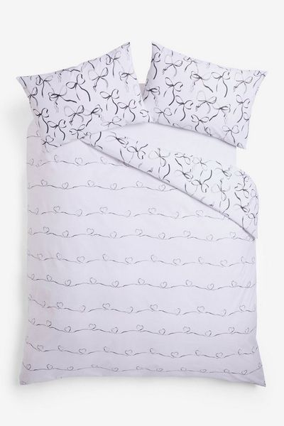 Next Bett-Set Wendbarer Bettbezug- und Kissenbezug, 2er-Pack, Bezug: Polyester (recycelt), Baumwolle