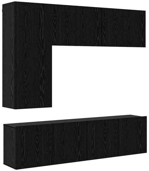 vidaXL TV-Wandmöbel 5 Stück Schwarz Eichen-Optik Holzwerkstoff 3402772