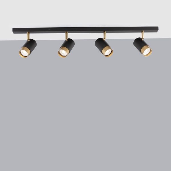 Nova Luce 9111436 POGNO Deckenleuchte 4-flammig Schwarz Gold GU10