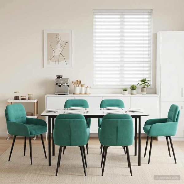 vidaXL Esszimmerstühle 6 pcs Samt (V) Türkis 59 x 59,5 x 90 cm 3428255