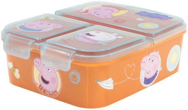 Peppa Pig Kinder Brotdose – Lunchbox mit 3 Fächern & tollem Design