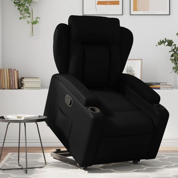 vidaXL Relaxsessel mit Aufstehhilfe Schwarz Kunstleder 3204544