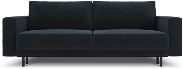 Micadoni Schlafsofa Caro 3-Sitzer Samt Dunkelblau 140x200