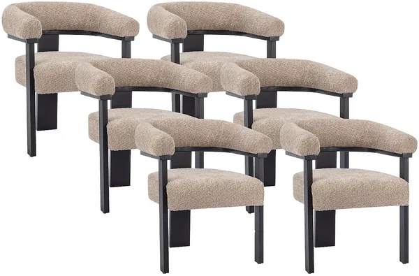 Vente-unique - LIVELIA Stuhl Stoff SchwarzSchokoladenbraun - B 60 cm x H 78 cm x L 64 cm