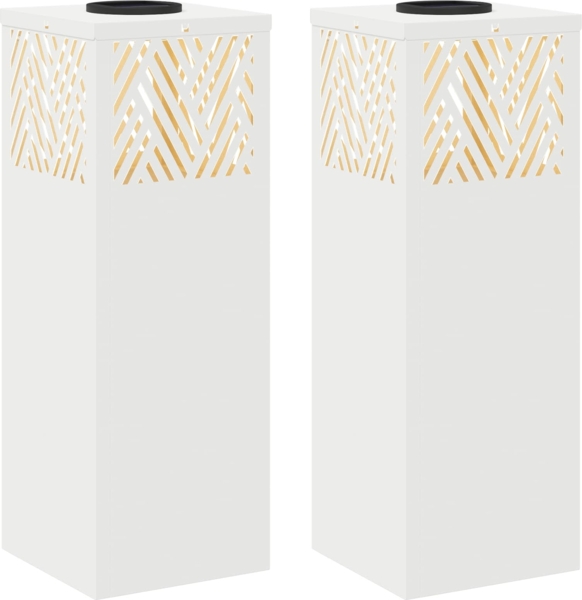 vidaXL Solar LED Weg Licht 2 pcs Weiß Kalt gewalzter Stahl 879724