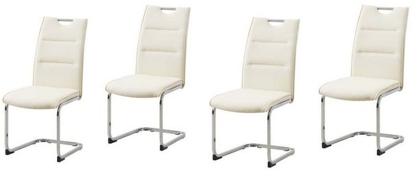 HTI-Living Freischwinger Schwingstuhl DannyC PU Creme (Set, 4 St), Freischwinger Esszimmerstuhl Kunstleder