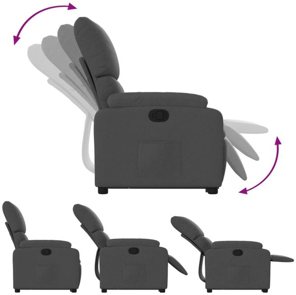 vidaXL Relaxsessel mit Aufstehhilfe Dunkelgrau Stoff 3204825 Bild 7