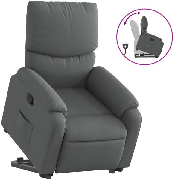 vidaXL Relaxsessel mit Aufstehhilfe Dunkelgrau Stoff 3204825 Bild 2
