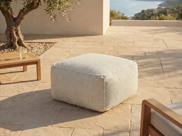 Vente-unique - NOUMARA Gartensitzgruppe Stoff Beige - B 70 cm x H 35 cm x L 70 cm