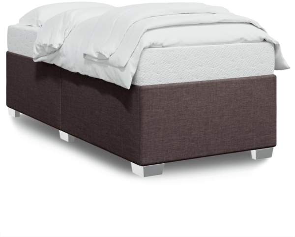 vidaXL Bettgestell ohne Matratze Dunkelbraun 90x190 cm Stoff 3284439 Bild 1