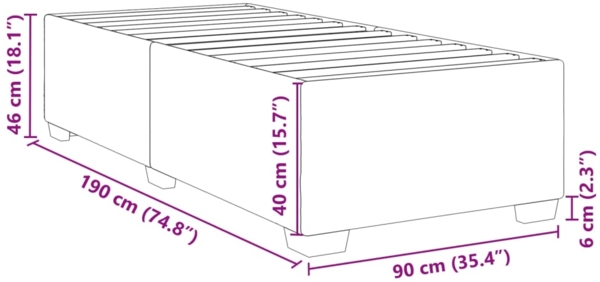 vidaXL Bettgestell ohne Matratze Dunkelbraun 90x190 cm Stoff 3284439 Bild 8