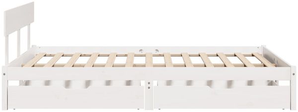 vidaXL Massivholzbett ohne Matratze Weiß 135x190 cm Kiefernholz 3301505 Bild 5