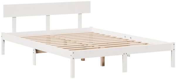 vidaXL Massivholzbett ohne Matratze Weiß 135x190 cm Kiefernholz 3301505 Bild 7