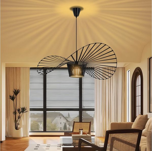 Nettlife Pendelleuchte Vintage Schwarz Esstisch E27 Hängelampe 60/80/100/120/140CM, LED wechselbar, Modern Pendellampe für Wohnzimmer Schlafzimmer Korridor Esszimmer