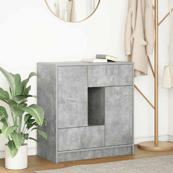 vidaXL Sideboard mit Schubladen und Türen Betongrau 70,5x34x74,5 cm 861844