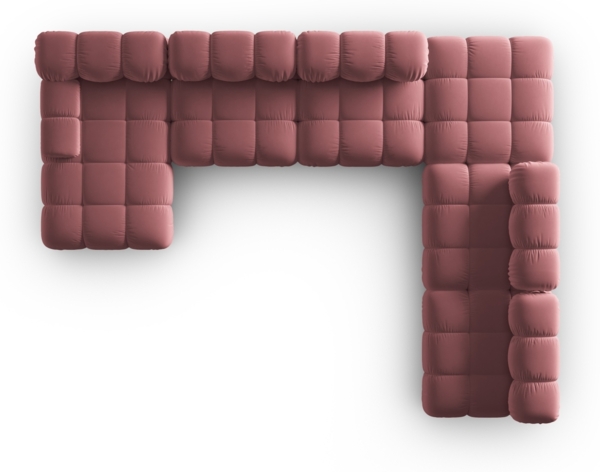 Micadoni Modulares Panorama Ecksofa Bellis 7-Sitzer Rechts Samt Bluvel Rosa Bild 5