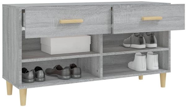 vidaXL Schuhschrank Grau Sonoma 102x35x55 cm Holzwerkstoff 817568 Bild 5