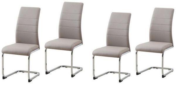 HTI-Living Freischwinger Schwingstuhl SallyC PU Cappuccino (Set, 4 St), Freischwinger Esszimmerstuhl Kunstleder