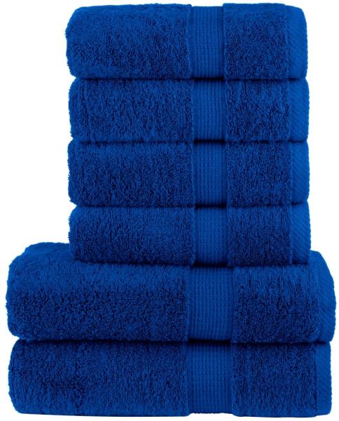 vidaXL 6 tlg. Premium-Handtuch-Set SOLUND Blau 600 g/m² 137555