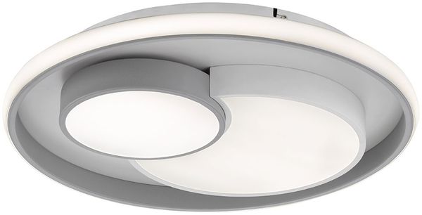LED Deckenlampe, grau weiß, 3 Stufen Dimmer, D 50 cm