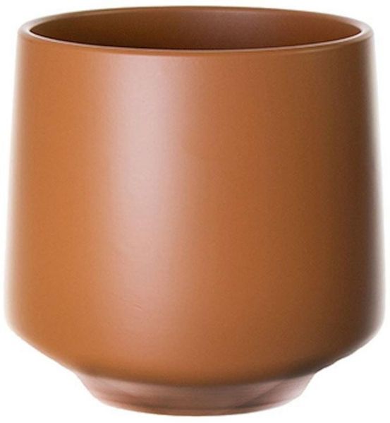 INNA-Glas Blumentopf Übertopf ZIOKA aus Keramik, matt-karamell, 15,8 cm, Ø 18 cm