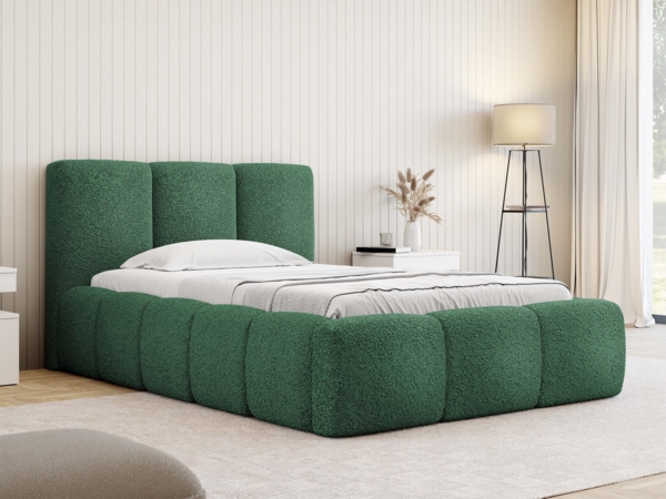 Mirjan24 'Koweni' Polsterbett mit Bettkasten, Bouclé, Grün, 90x200 cm Bild 2