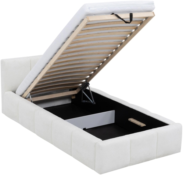 Mirjan24 'Koweni' Polsterbett mit Bettkasten, Bouclé, Grün, 90x200 cm Bild 3