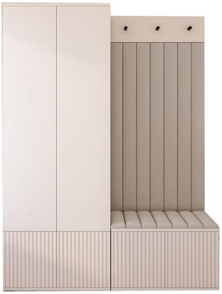 Compleo Garderoben-Set mit Sitbank, 2 Türen, Elegant design, Kaschmir