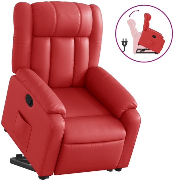 vidaXL Relaxsessel mit Aufstehhilfe Rot Kunstleder 3205269