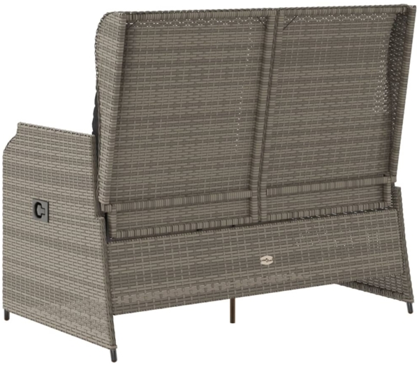vidaXL Gartenbank Verstellbar mit Kissen Grau Poly Rattan 368957 Bild 5