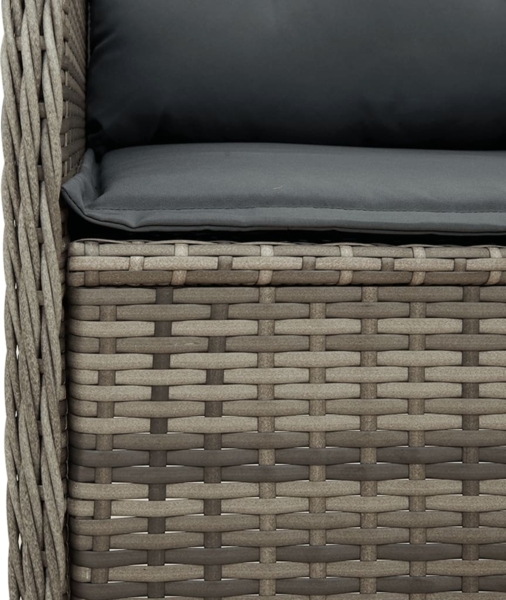 vidaXL Gartenbank Verstellbar mit Kissen Grau Poly Rattan 368957 Bild 7
