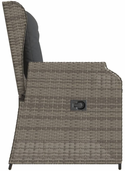 vidaXL Gartenbank Verstellbar mit Kissen Grau Poly Rattan 368957 Bild 4