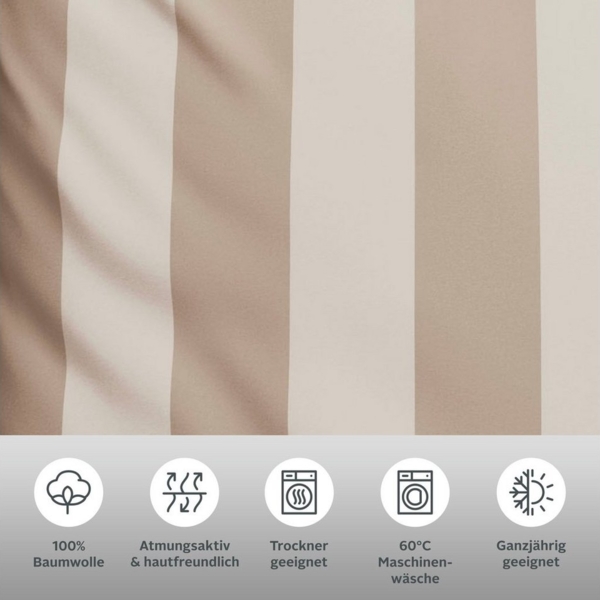 Home affaire Bettwäsche Sari, Linon, 2 teilig, in verschiedenen Qualitäten, maritime Bettwäsche mit Streifen Bild 2
