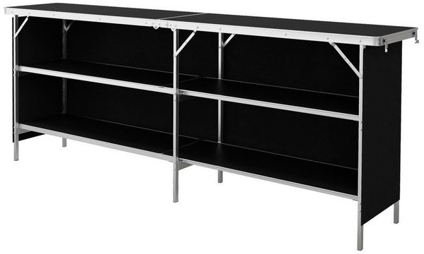 COSTWAY Campingtisch, Campingschrank faltbar, tragbar mit 2-stöckigen Regalen