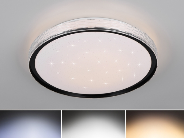 Reality LED Deckenleuchte Varda schwarz - weiß Fernbedienung