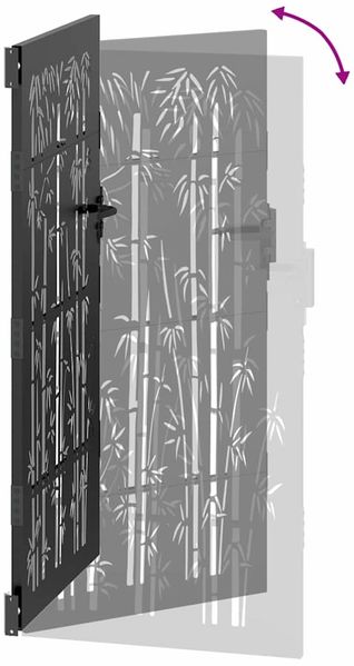 vidaXL Gartentor 85 x 175 cm Pulverbeschichteter Stahl Schwarz 42015872 Bild 9