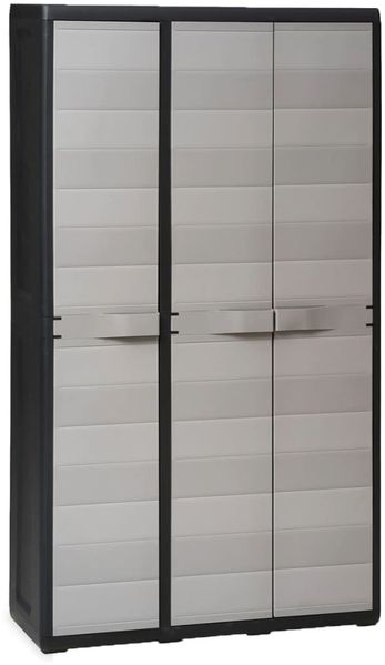 vidaXL Gartenschrank mit 4 Regalen Schwarz und Grau 43701
