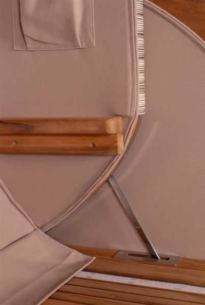 Strandkorb - bene living - Ammersee Grande XL Teak Bullauge - PE shell - Modell 529 - 2,5-Sitzer inkl. Liftersystem Bild 10