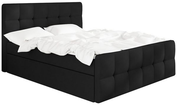 A&J MöbelLand GmbH Boxspringbett BERG mit 2 Bettkästen und Topper. (Boxspringbett mit Bettkasten und gepolstertem Kopfteil. Inclusiv Topper !, TOP ANGEBOT), Länge 216 cm Höhe 106 cm