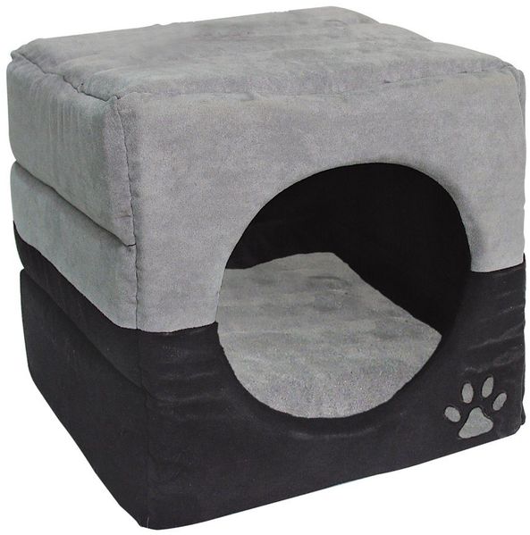 Dehner Tierbett Katzenhöhle Luca, 40 x 40 x 40 cm, Polyester, Kuschelhöhle und Katzenbett, auch für kleine Hunde wunderbar