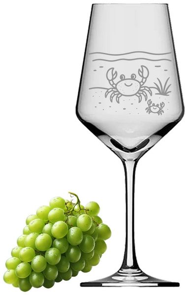 eXODA Weinglas Gravur Krebs mit Baby - 350ml spülmaschinenfest, 1-tlg, Glas, Atemberaubende Darstellung