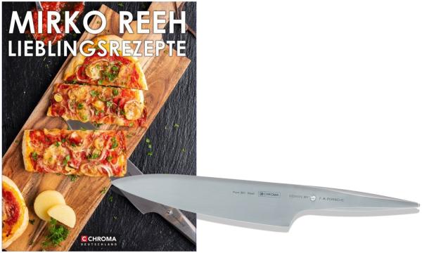 P-18 CHROMA type 301 Kochmesser + handsigniertes Kochbuch "Mirko Reeh Lieblingsrezepte"