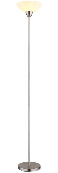 LED Stehleuchte, Glas opal, nickel matt, H 180 cm