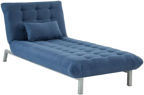 Vente-unique - Chaiselongue Schlafsofa - Stoff - Blau - HORNET