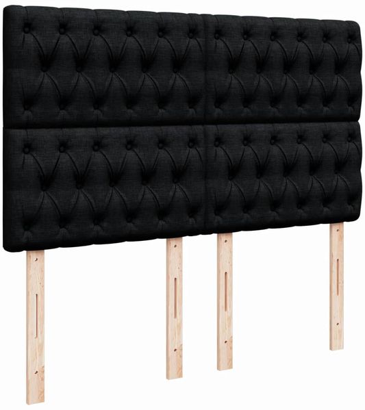 vidaXL Boxspringbett mit Matratze Schwarz 140x190 cm Stoff 3294360 Bild 11